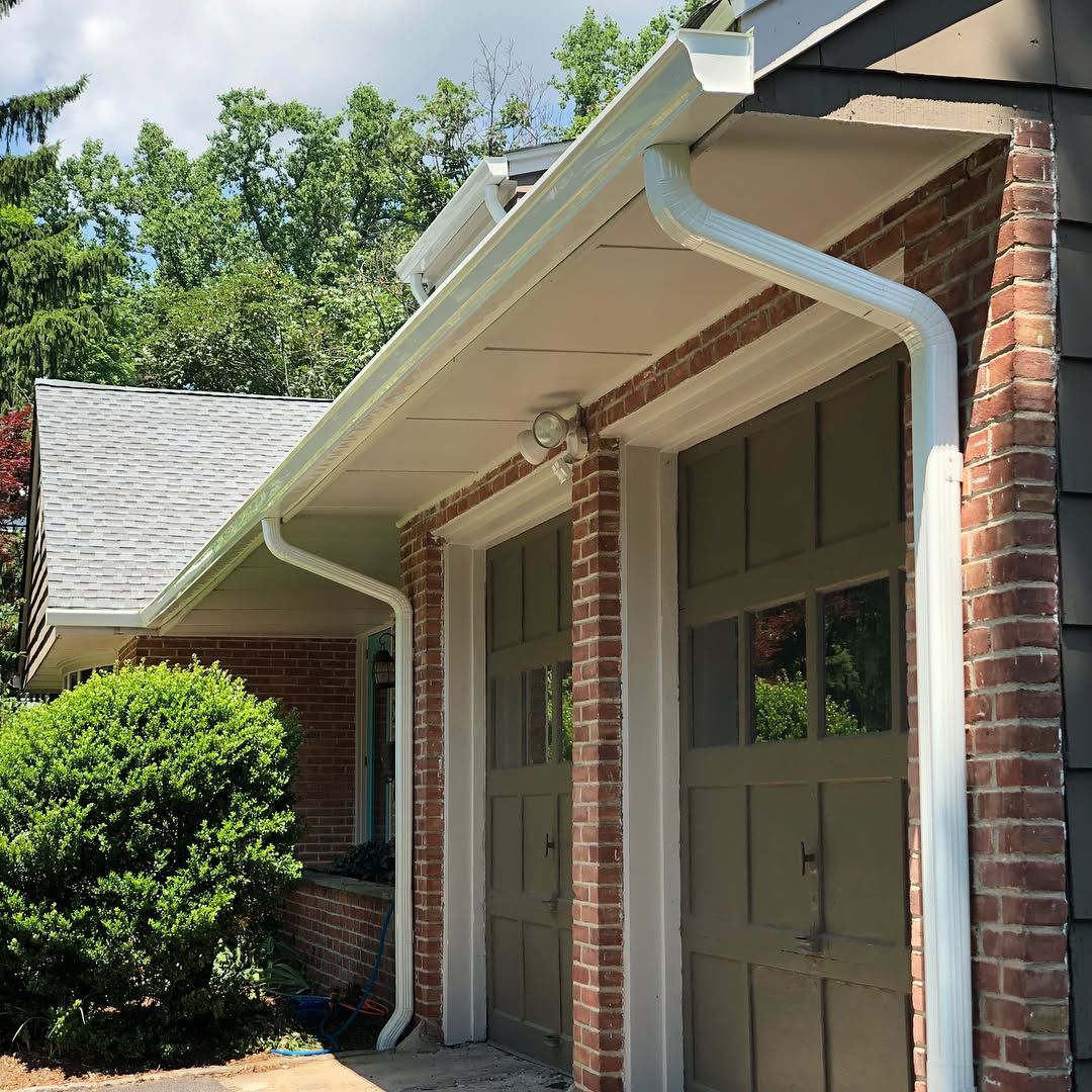 Seamless gutters and downspouts, color-matched