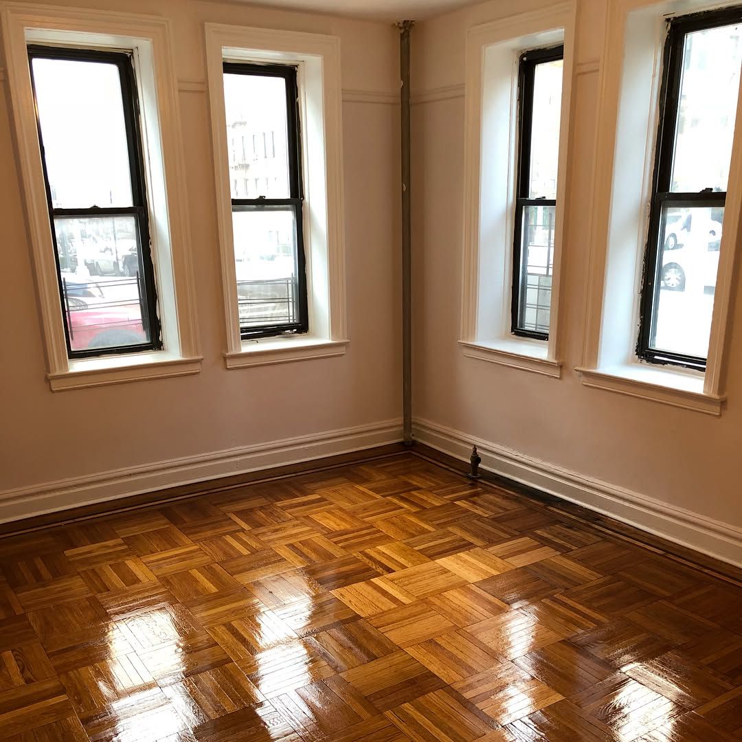 Refinished parquet floors and fresh paint